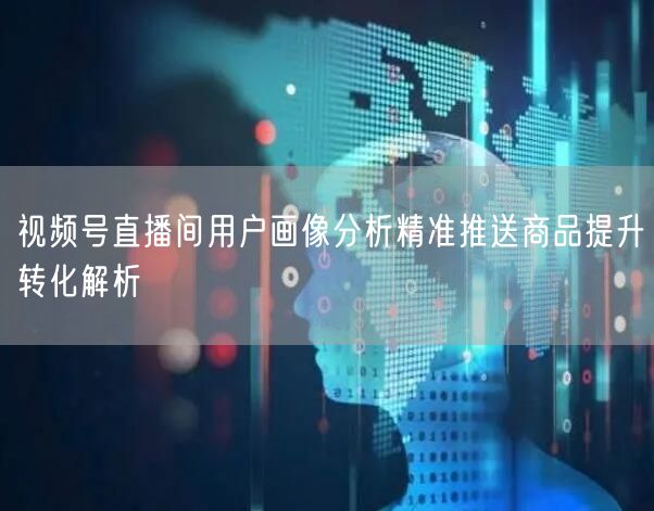 视频号直播间用户画像分析精准推送商品提升转化解析