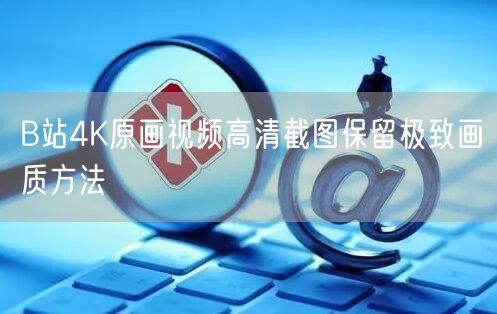 B站4K原画视频高清截图保留极致画质方法