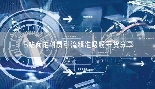 B站商推付费引流精准吸粉干货分享