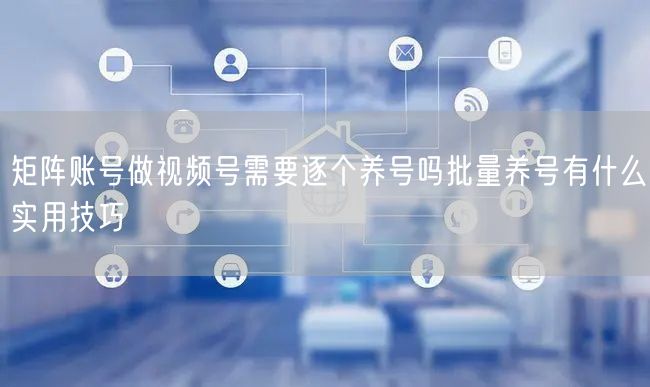矩阵账号做视频号需要逐个养号吗批量养号有什么实用技巧