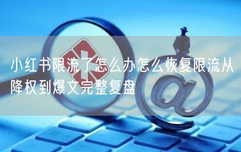 小红书限流了怎么办怎么恢复限流从降权到爆文完整复盘