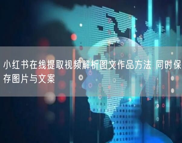 小红书在线提取视频解析图文作品方法 同时保存图片与文案