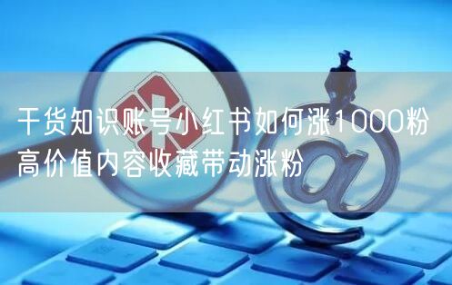 干货知识账号小红书如何涨1000粉 高价值内容收藏带动涨粉