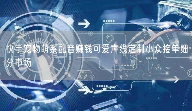 快手宠物萌系配音赚钱可爱声线定制小众接单细分市场