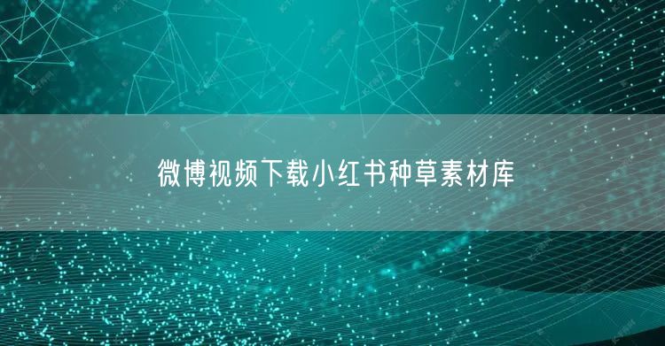 微博视频下载小红书种草素材库