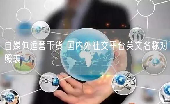 自媒体运营干货 国内外社交平台英文名称对照表